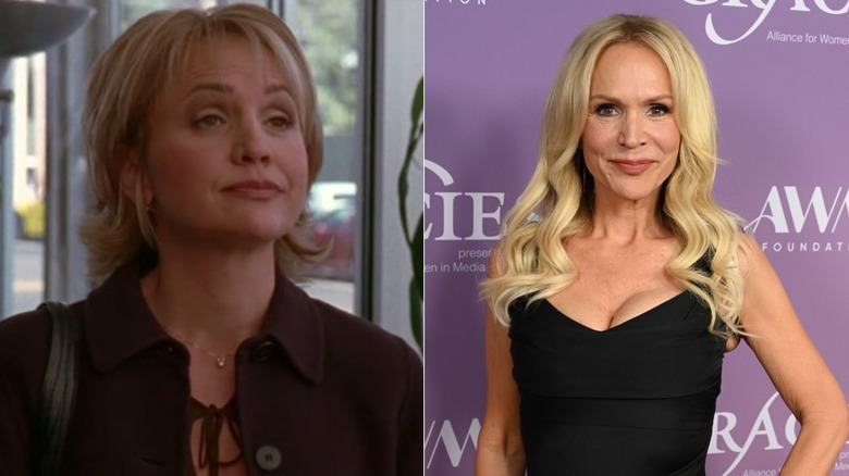 (L) Barbara Alyn Woods as Deb Scott in "One Tree Hill"; (R) Barbara Alyn Woods at the 2026 Gracie Awards