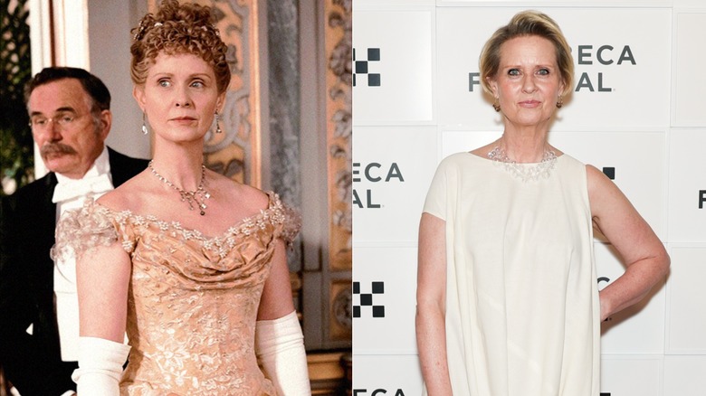Cynthia Nixon as Ada Brook in "The Gilded Age" / Cynthia Nixon attends "Cannonball" Live during the Tribeca Festival in New York City in June 2026