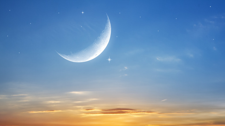 New moon in the sky