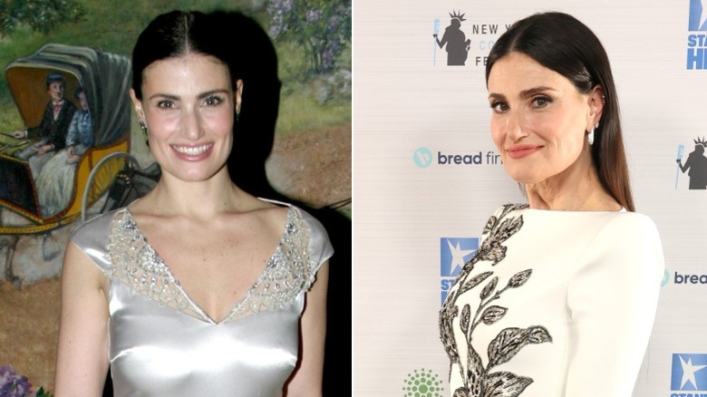 Idina Menzel in 2003 and in 2025