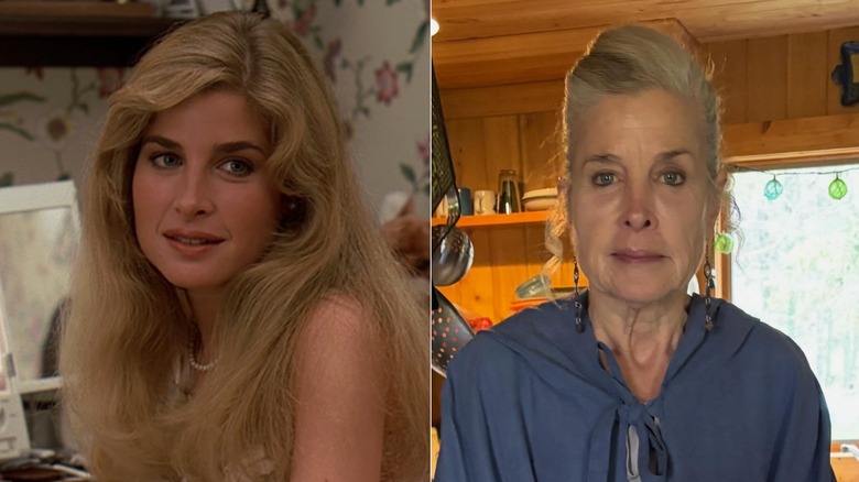 Blanche Baker in "Sixteen Candles" on the left and in a recent Instagram photo wearing a costume on the right.