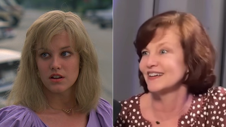 Haviland Morris in a blond wig in "Sixteen Candles" on the left and with red hair in a recent appearance on the right.