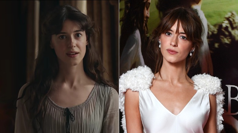Daisy Edgar-Jones on "Sense and Sensibility" (R) vs Daisy Edgar-Jones in real life (L)