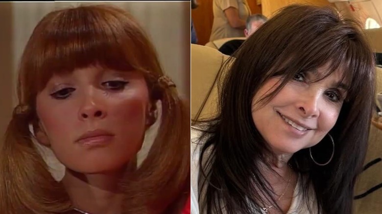 Judy Strangis as Dyna Girl in 1976 (L) and Judy Strangis in 2025 (R)
