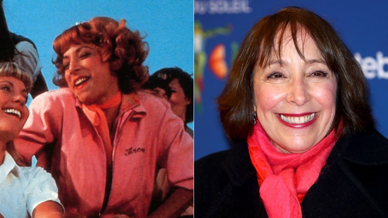 Didi Conn in "Grease," and at a premiere in 2019.