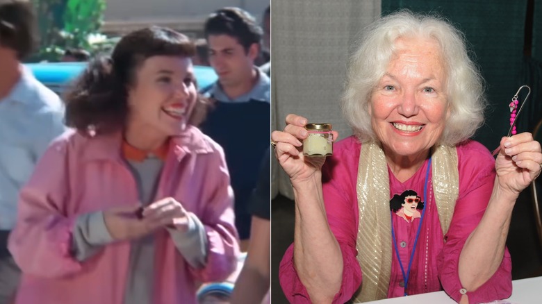 Jamie Donnelly in "Grease," and at a convention in 2018.