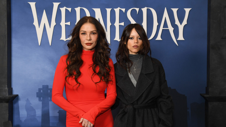 Catherine Zeta-Jones and Jenna Ortega attend an event from Netflix's 