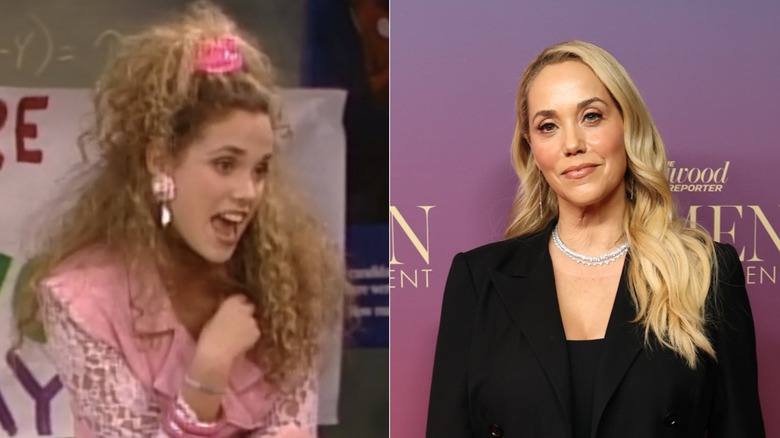 Elizabeth Berkley with curly hair and loose waves