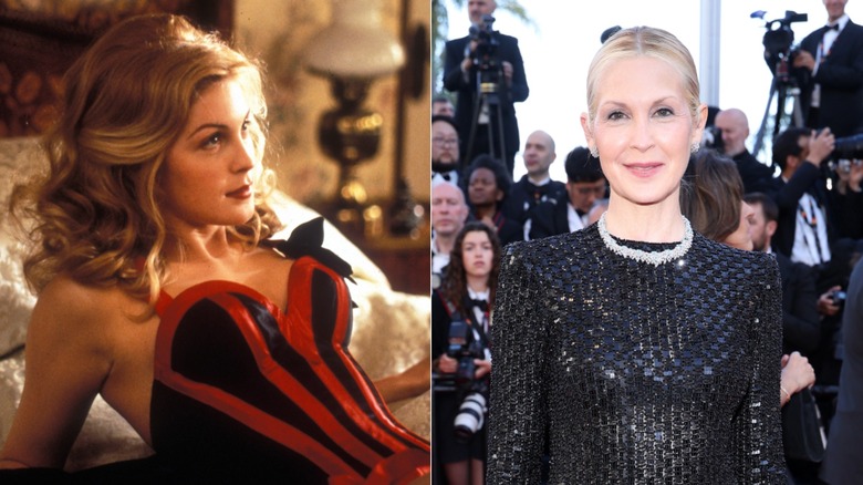 Left: Kelly Rutherford in The Adventures of Brisco County, Jr. Right: Kelly Rutherford at the 2026 Cannes Film Festival.
