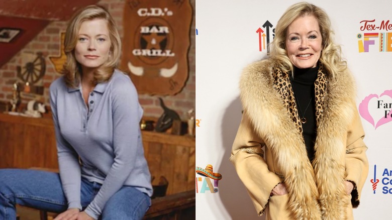 Left: Sheree J. Wilson for "Walker, Texas Ranger." Right: Sheree J. Wilson at the Farrah Fawcett Foundation's 2025 Tex-Mex Fiesta.