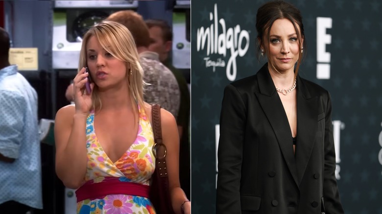 Penny in The Big Bang Theory (L) compared to Kaley Cuoco in real life (R)