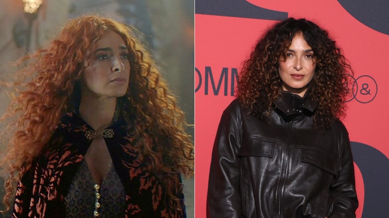 Anna Shaffer in The Witcher and wearing a black jacket
