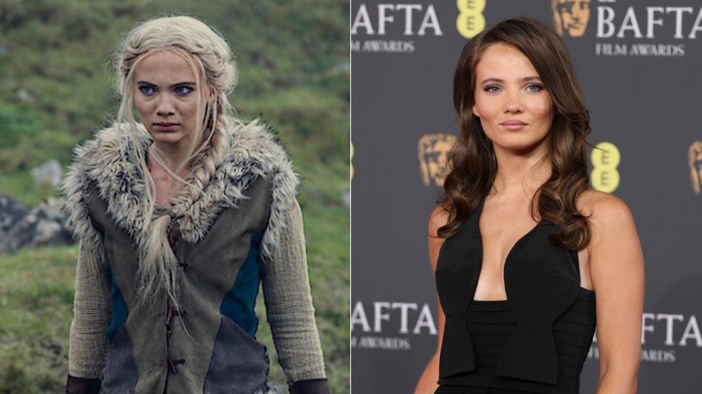 Freya Allan with blond and brunette hair