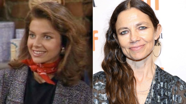 Side-by-side pictures show Justine Bateman on Family Ties and in 2021 (right).