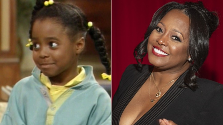 Side-by-side photos of Keisha Knight Pulliam circa1984 (left) and in 2026 (right).