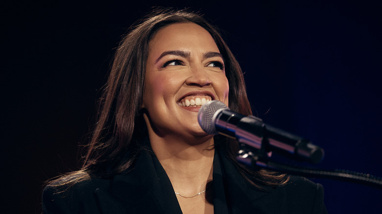 Alexandria Ocasio-Cortez with makeup
