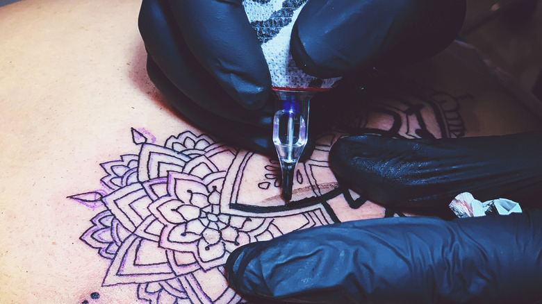 In progress mandala tattoo 