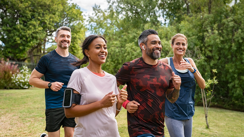 Group of people running 