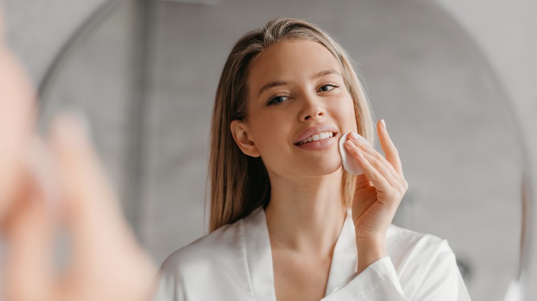 woman caring for skin