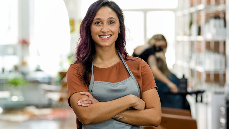 Woman at a hair salon