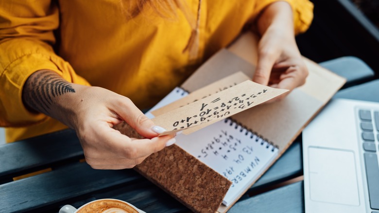 Woman calculating her personal numerology