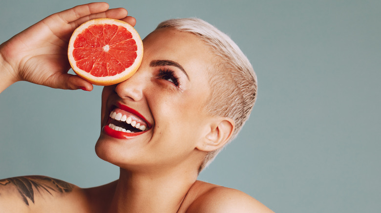 Woman with short hair