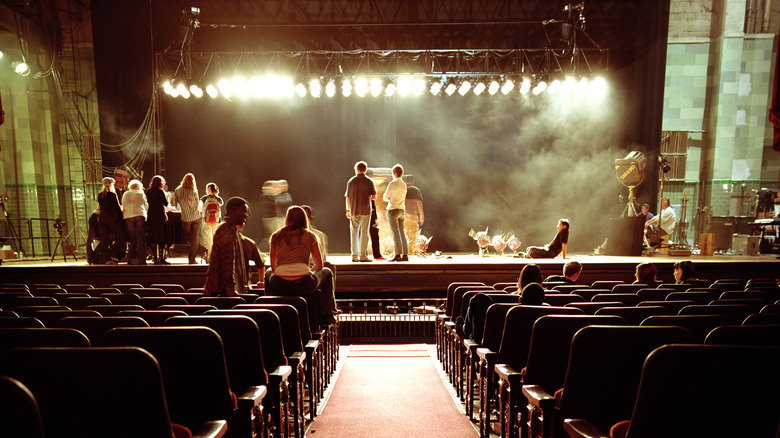 A foggy theater stage