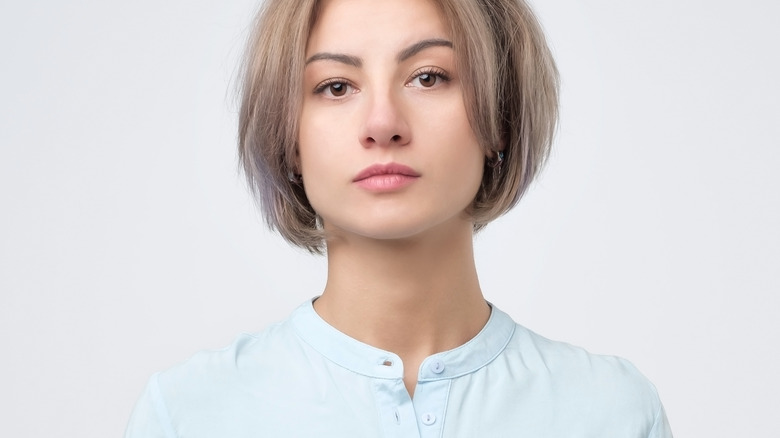 female passport photo