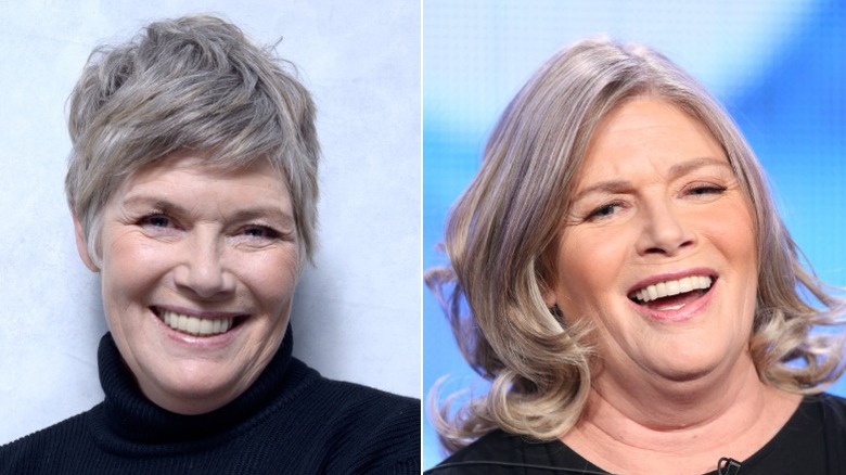 Kelly McGillis with a short pixie cut in 2013 on the left, and with a short bob at an event in 2014 on the right.