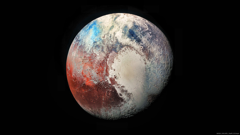 pluto in the night sky