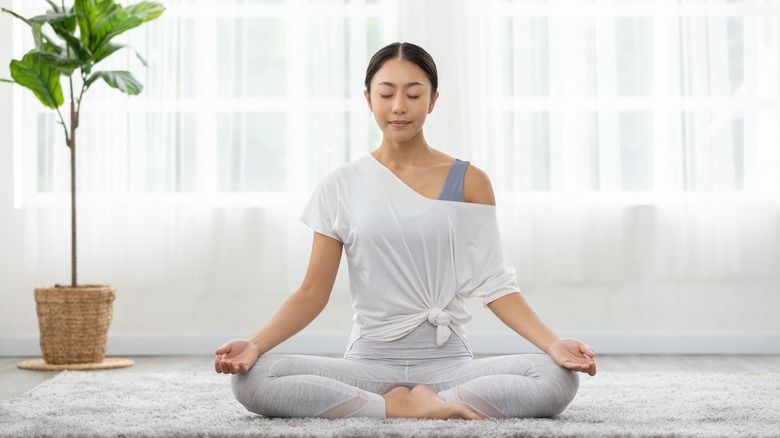 woman meditating 