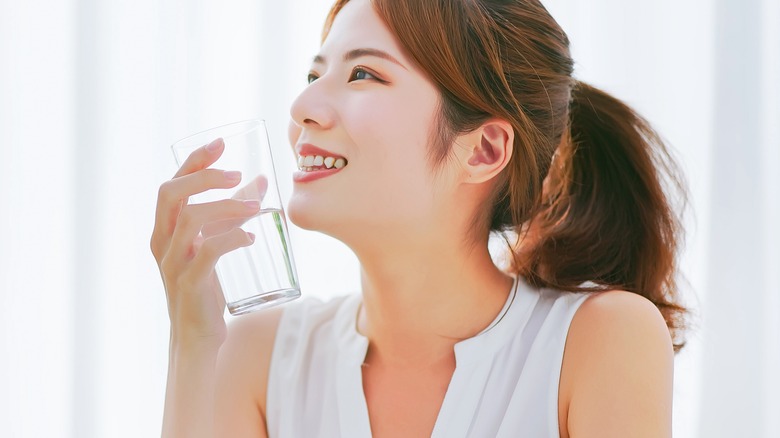 Woman drinking water