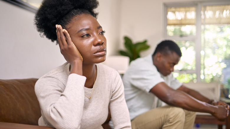 unhappy couple not talking