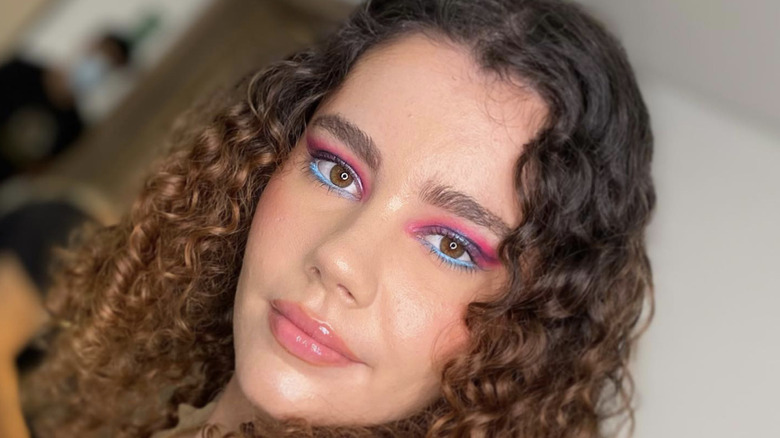 woman with pink eyeshadow