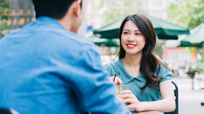 smiling woman on a date