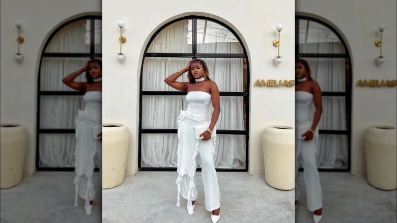 All white outfit