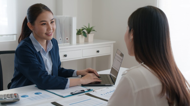 woman meeting with financial advisor