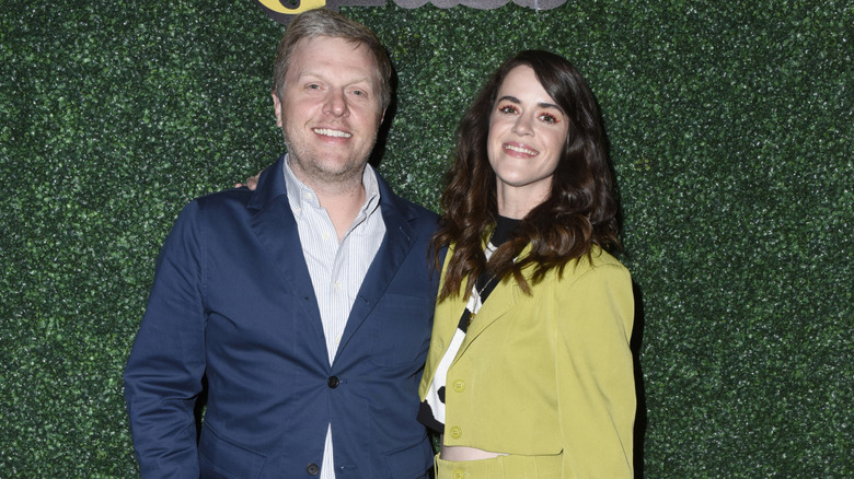 Matt Newell and Mary Holland attend LA Special Screening Of IFC Midnight's GREENER GRASS at The Montalban Theater on October 14, 2019 in Los Angeles, California.