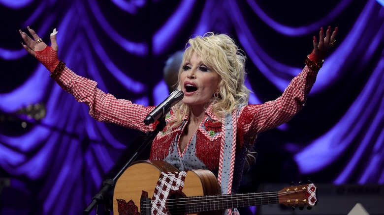 Dolly Parton performs on stage at ACL Live during Blockchain Creative Labs' Dollyverse event at SXSW during the 2022 SXSW Conference and Festivals on March 18, 2022 in Austin, Texas.
