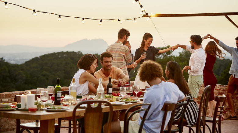 Group of friends at barbeque 