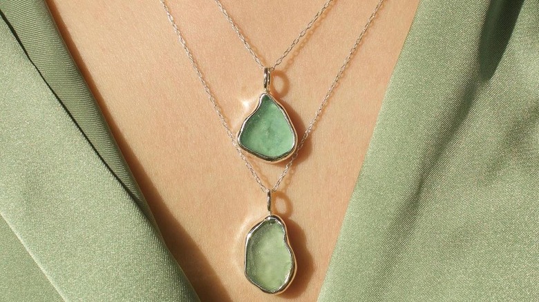 green sea glass necklaces