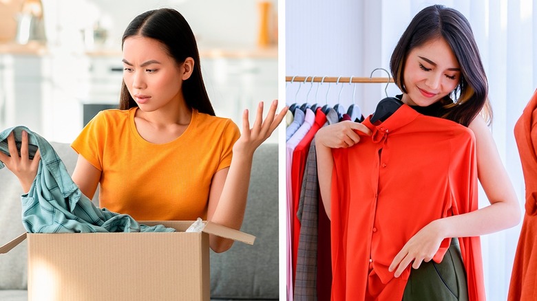 Woman shopping for clothes