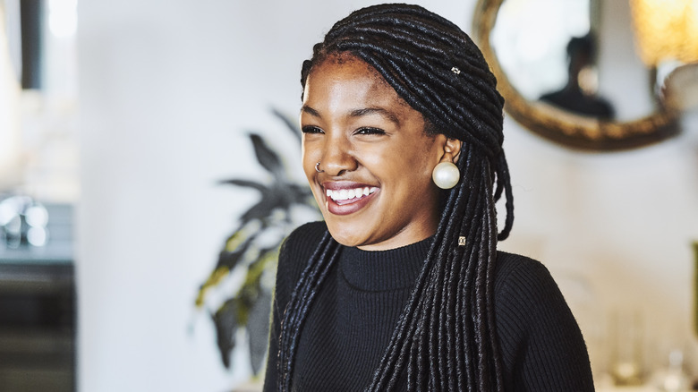 woman braided hair