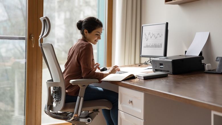 woman working from home