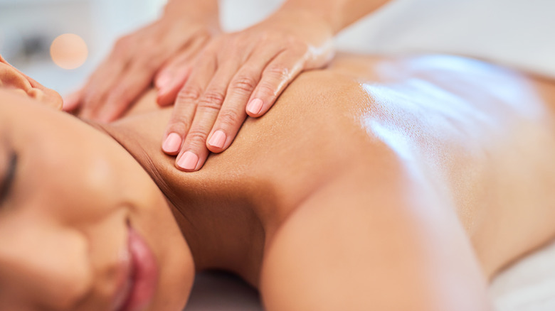 Woman getting a massage