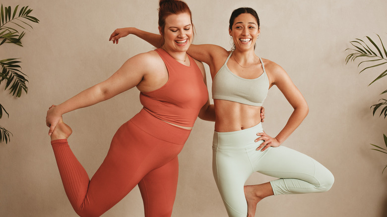 Two women in workout outfits