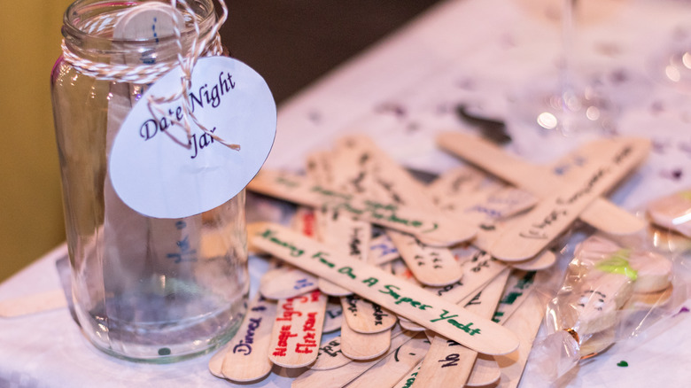 date night jar with popsicle sticks