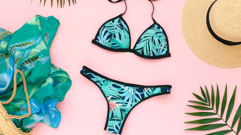 Tropical print bikini