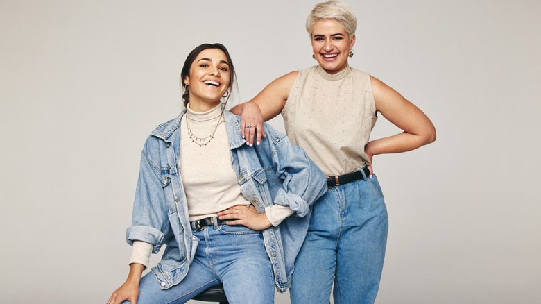 Two women in jeans
