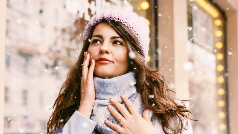 woman in the snow